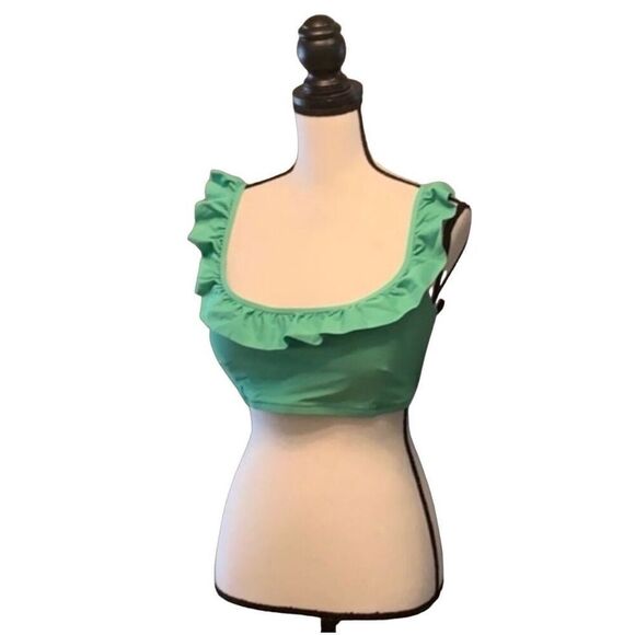 PLUS SIZE NWT J. Crew plus size bikini top with ruffle neckline - Picture 1 of 4